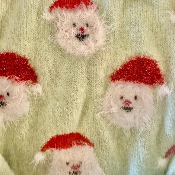 Soft Knit Fuzzy Santa Christmas Sweater - Picture 3 of 4